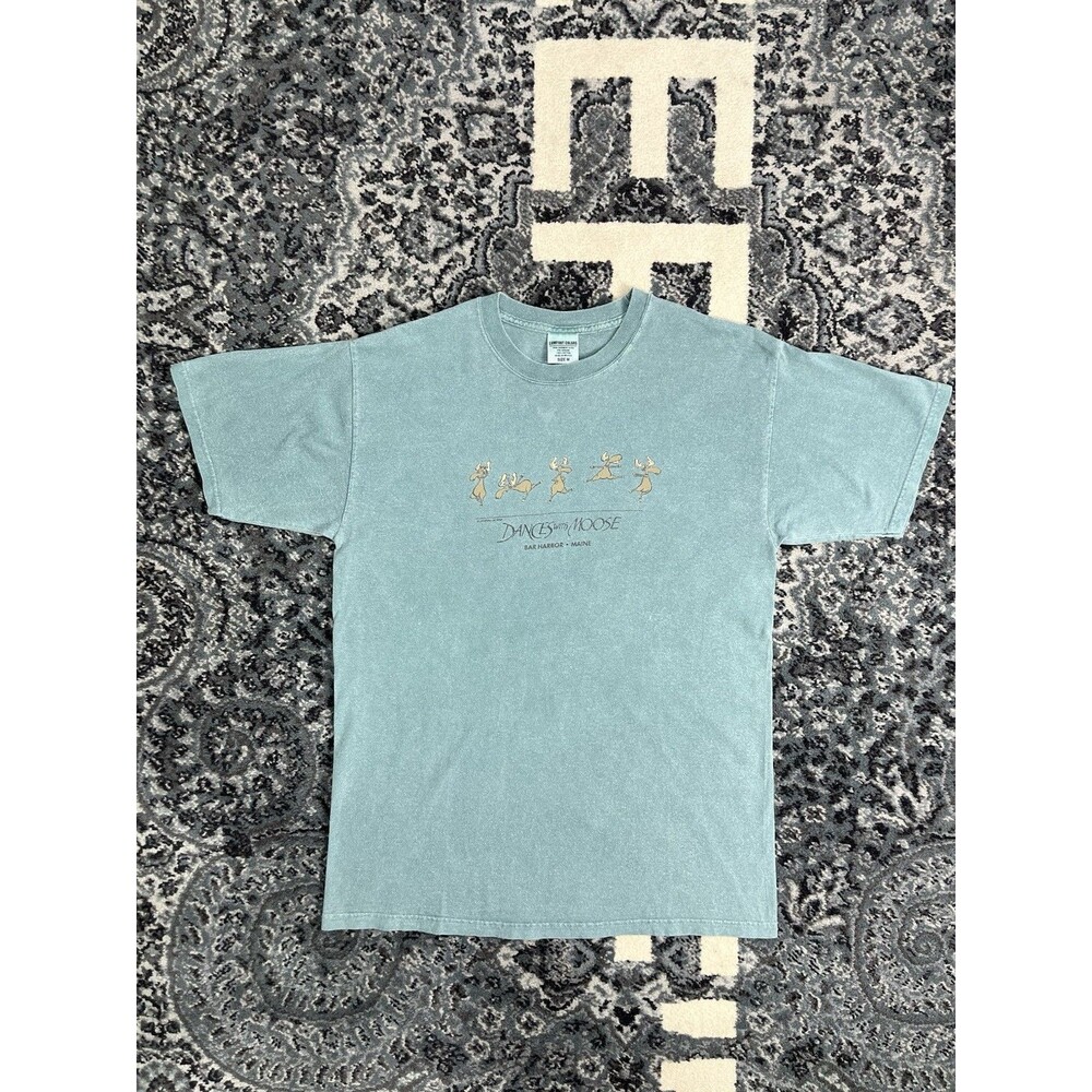 Vintage style Comfort Colors garment dyed graphic Dance With Moose tshirt Size M